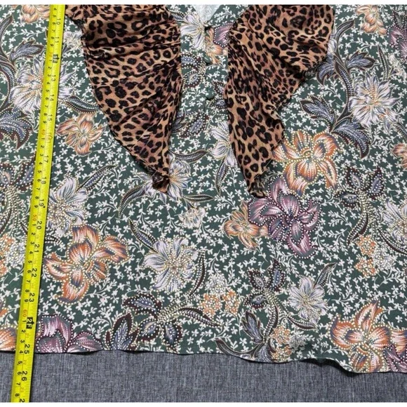 Kachel ANTHROPOLOGIE Mixed Leopard Floral Print Peasant Blouse Size 24 NWT - Picture 6 of 8